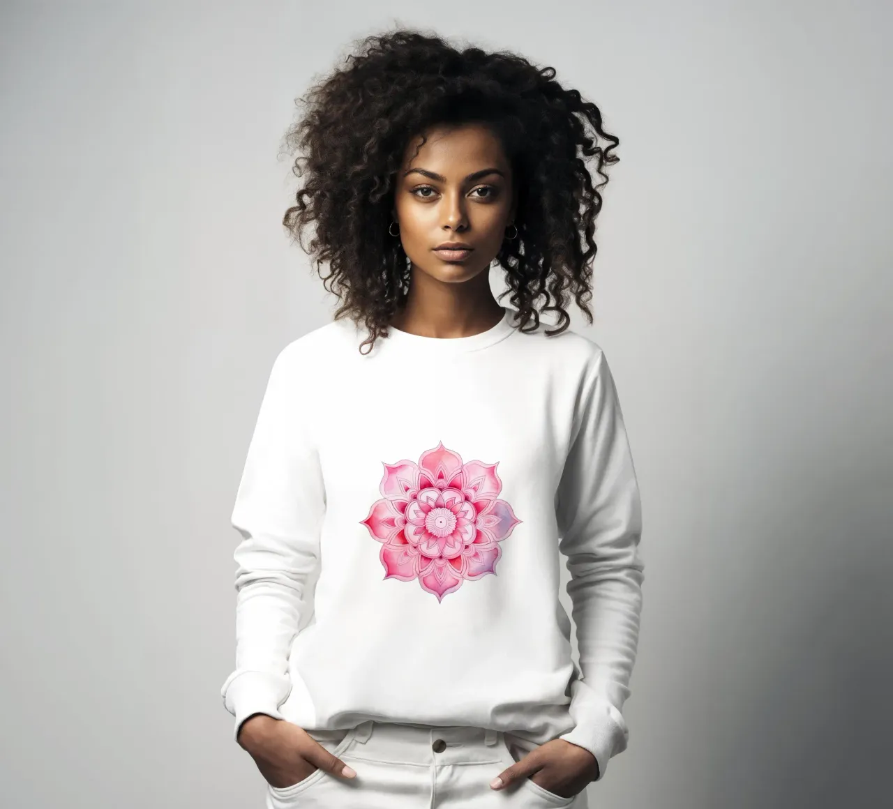 Mandala rosa acquerellato felpa da Spiritual Touch