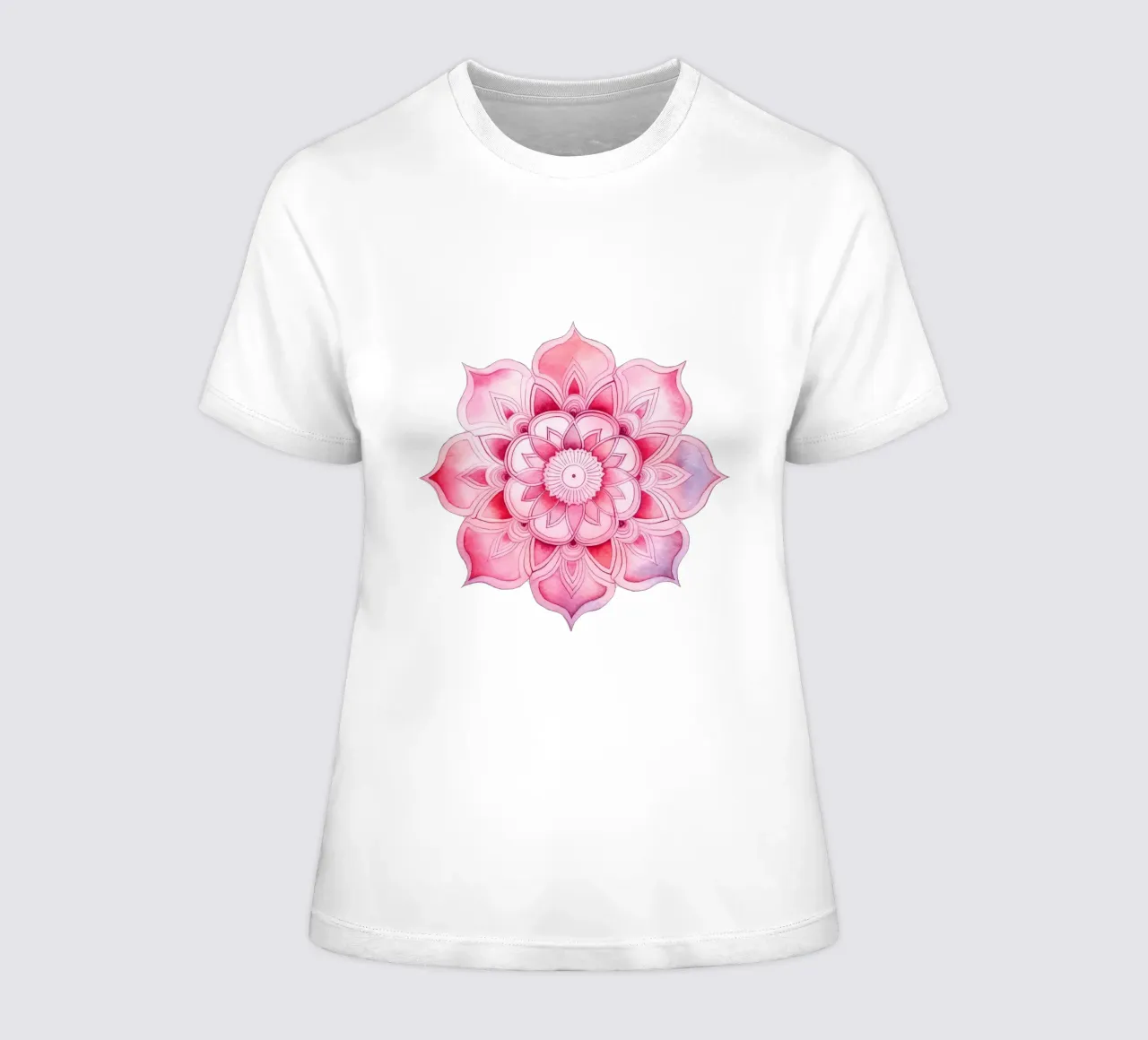 Mandala rosa acquerellato t-shirt da donna da Spiritual Touch