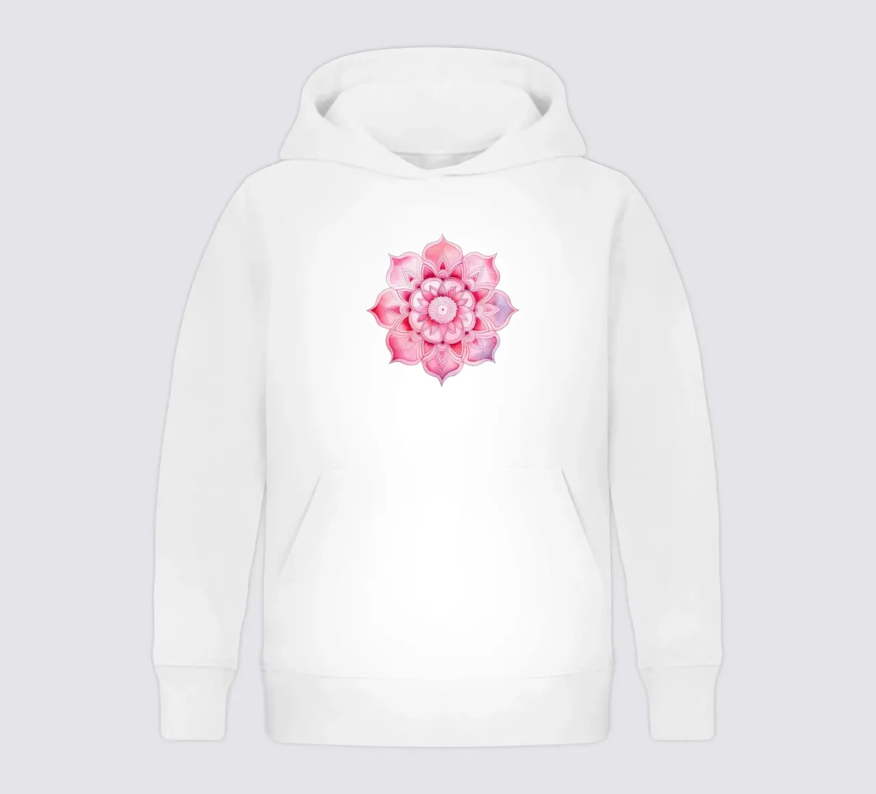 Mandala rosa acquerellato felpa bambino con cappuccio da Spiritual Touch