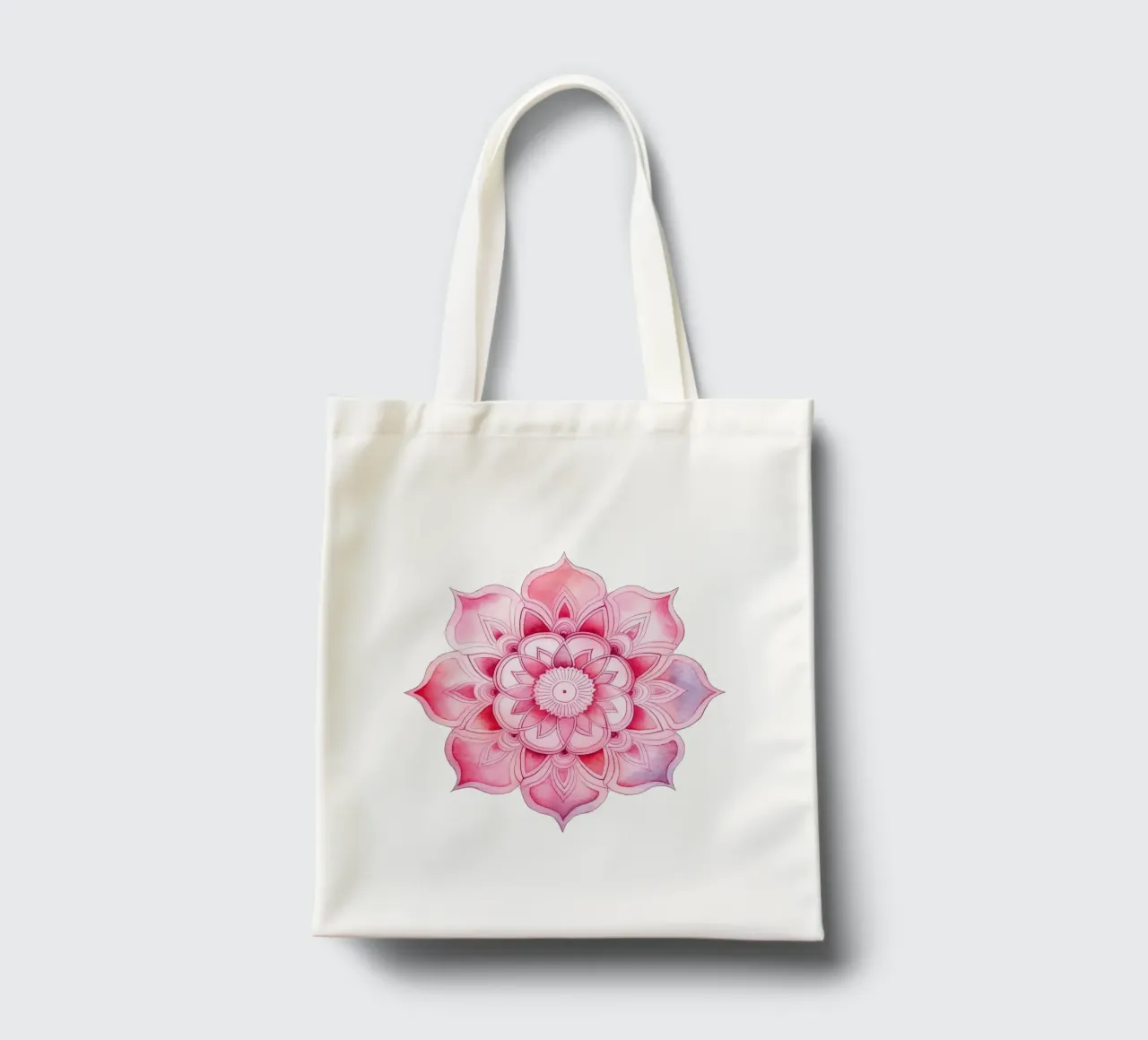 Mandala rosa acquerellato borsa in juta da Spiritual Touch