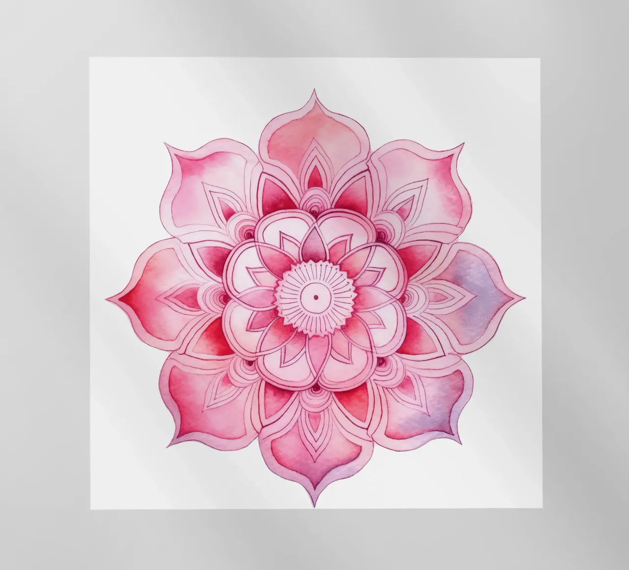 Mandala rosa acquerellato pellicola backlit da Spiritual Touch