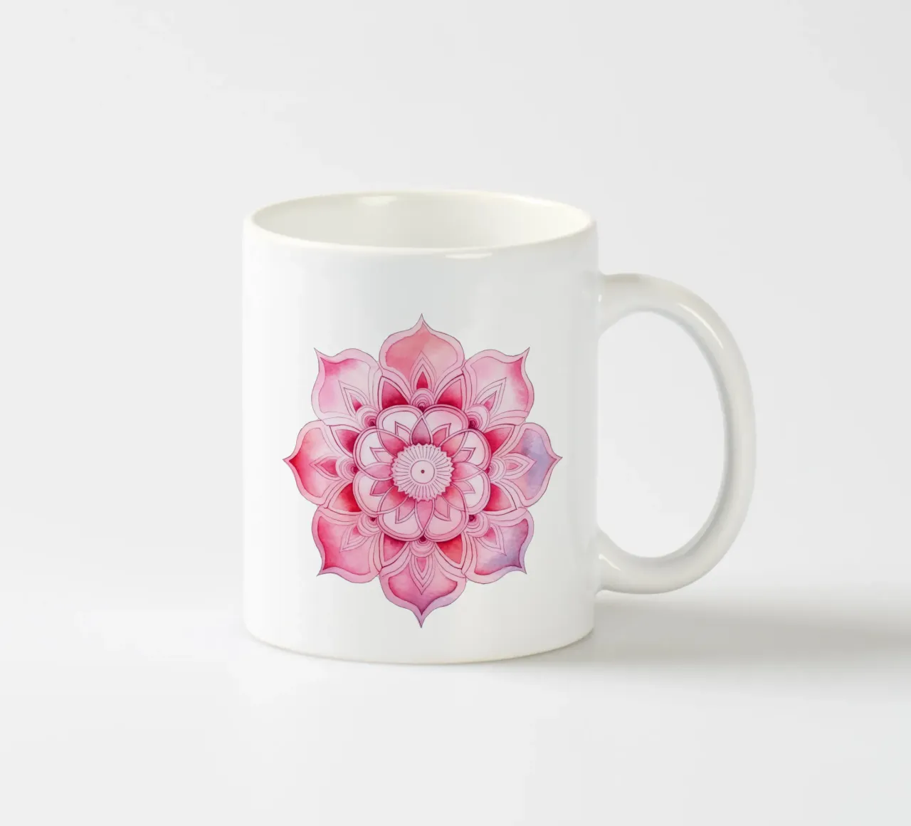 Mandala rosa acquerellato tazza in ceramica da Spiritual Touch