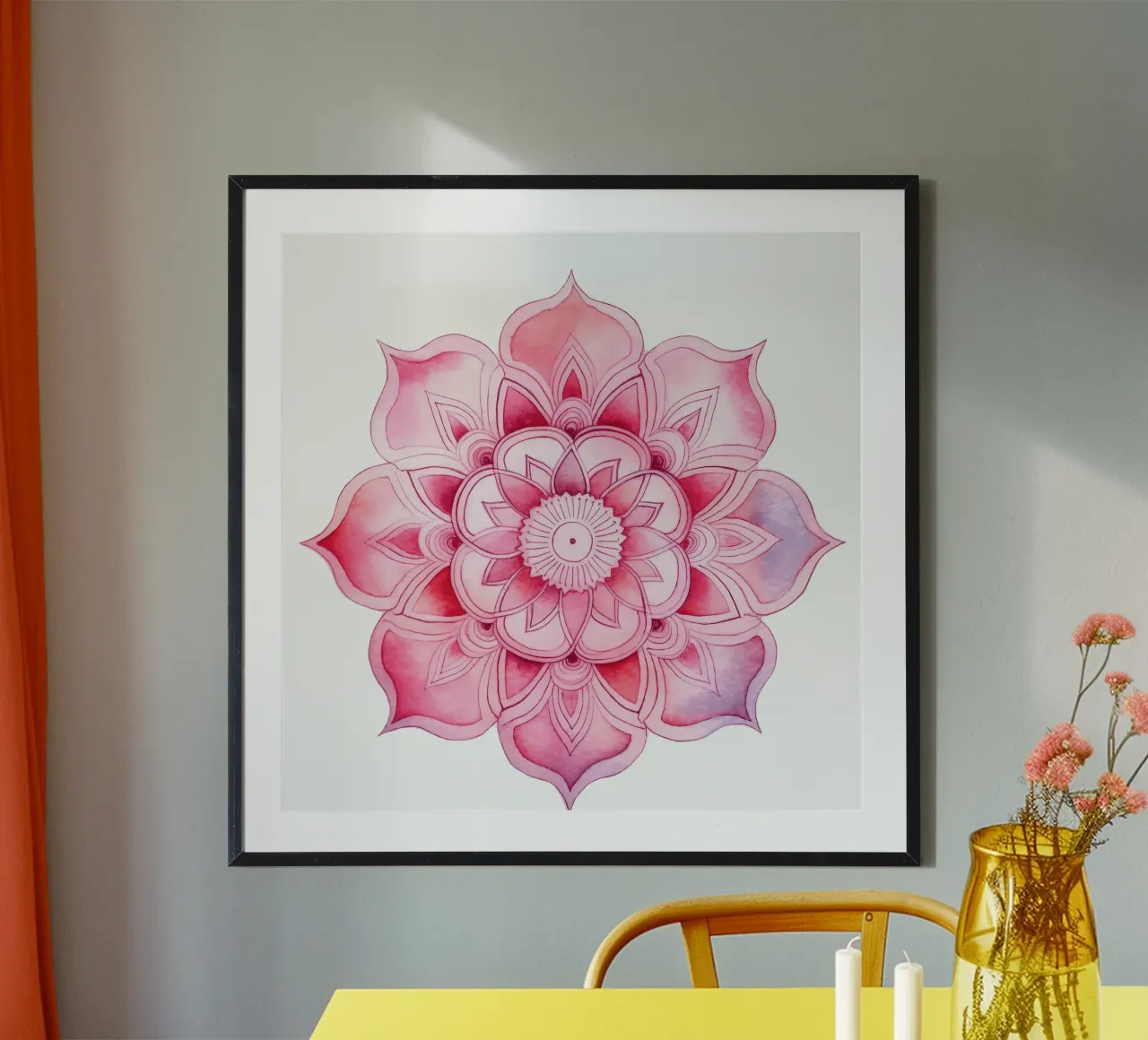 Mandala rosa acquerellato carta hahnemühle da Spiritual Touch