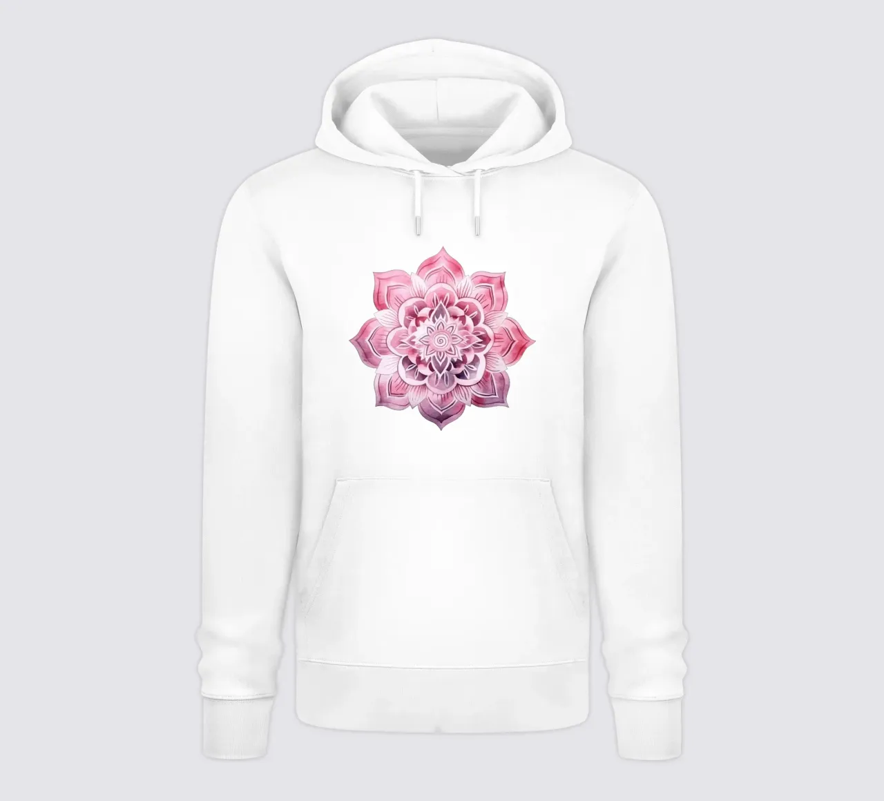 Mandala rosa acquerellato felpa con cappuccio da Spiritual Touch