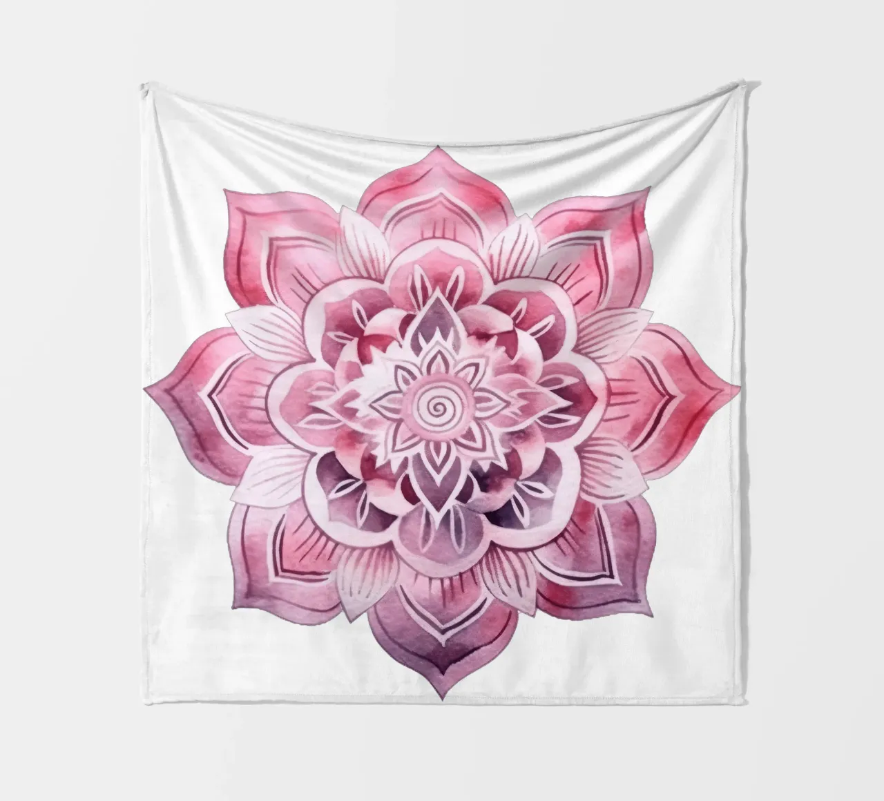 Mandala rosa acquerellato coperta in pile da Spiritual Touch