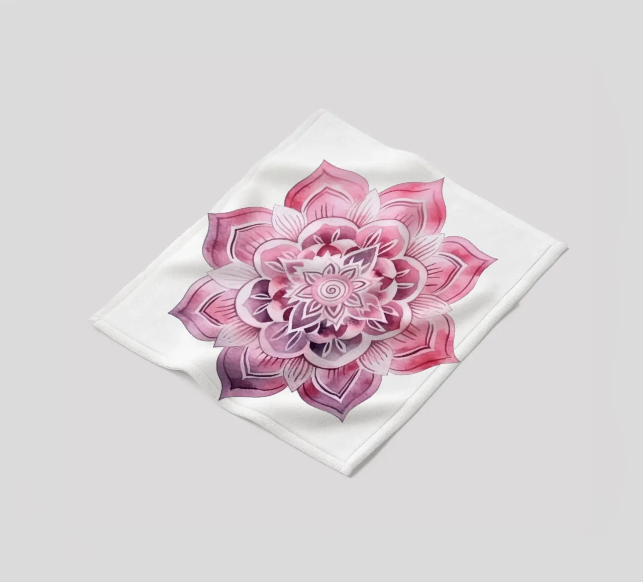 Mandala rosa acquerellato coperta in pile da Spiritual Touch