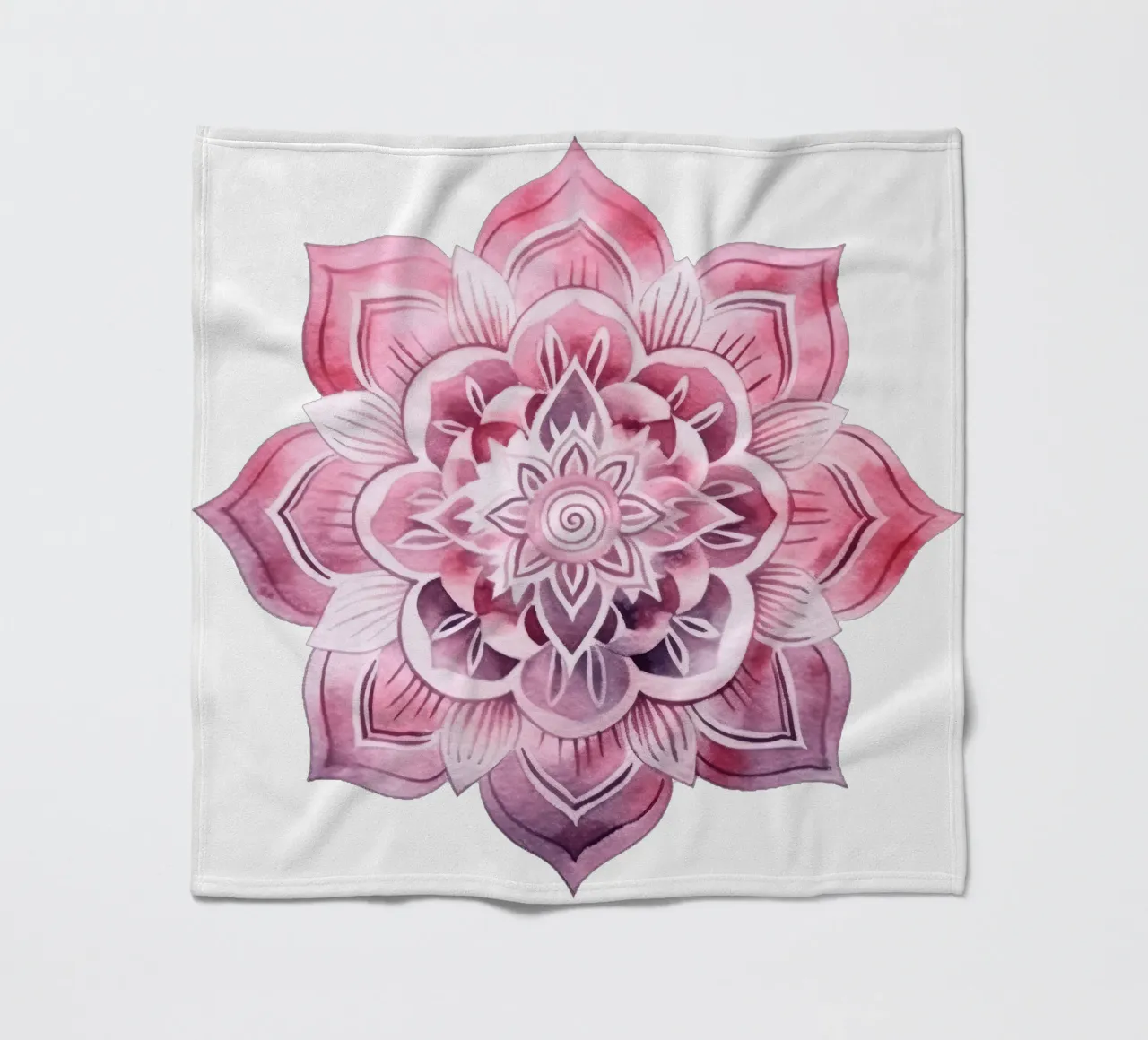 Mandala rosa acquerellato coperta in pile da Spiritual Touch