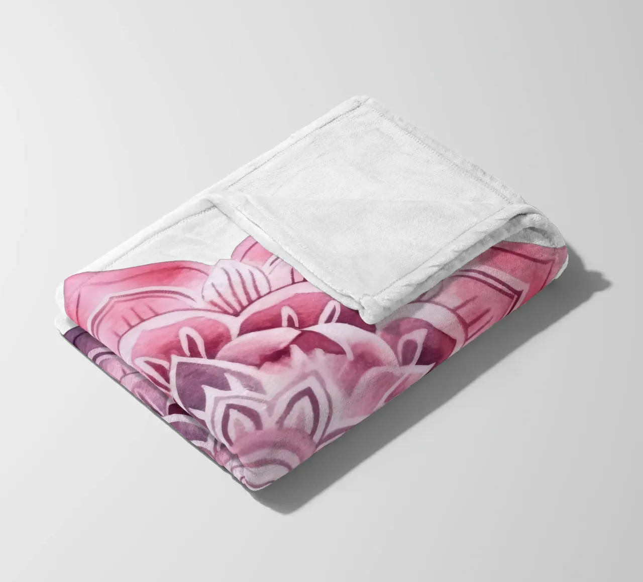 Mandala rosa acquerellato coperta in pile da Spiritual Touch
