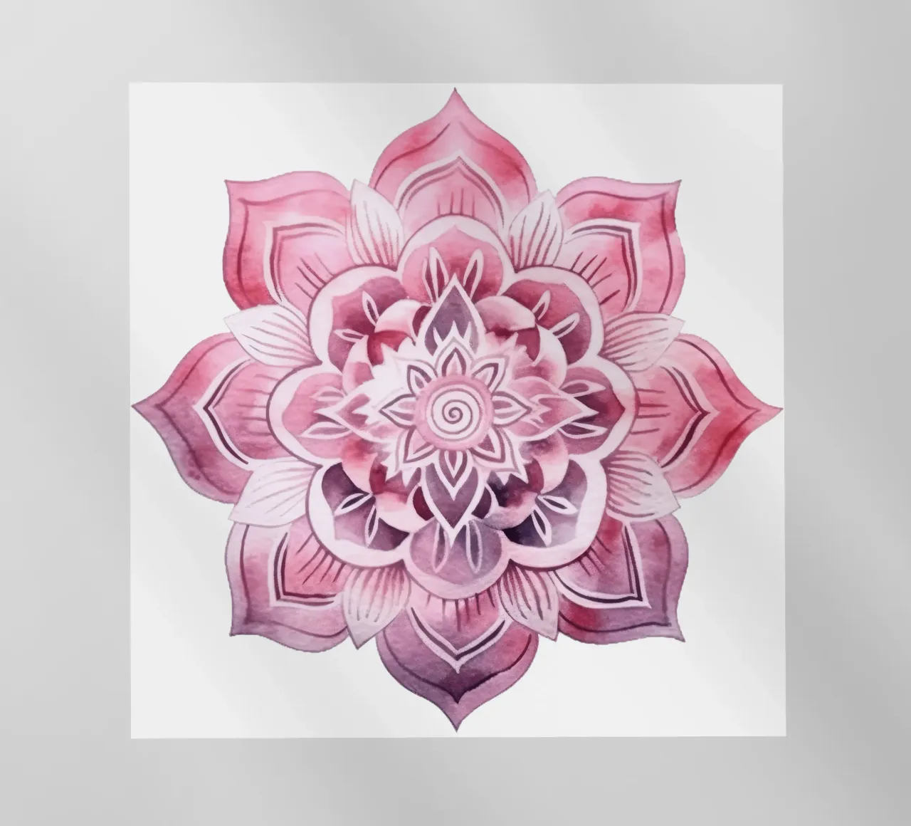 Mandala rosa acquerellato pellicola backlit da Spiritual Touch