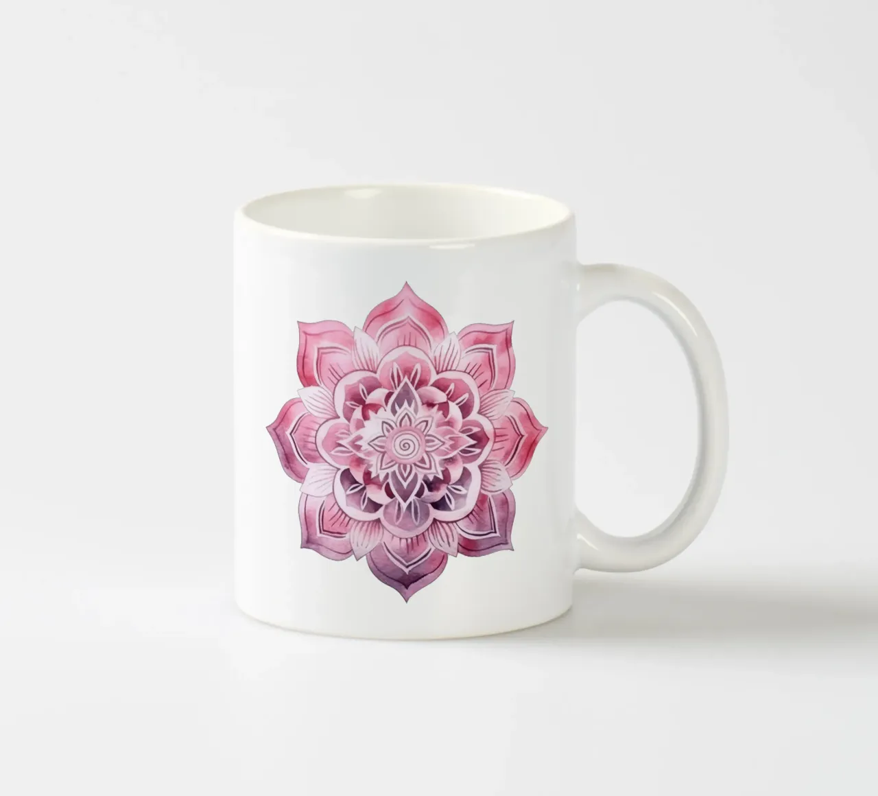 Mandala rosa acquerellato tazza in ceramica da Spiritual Touch