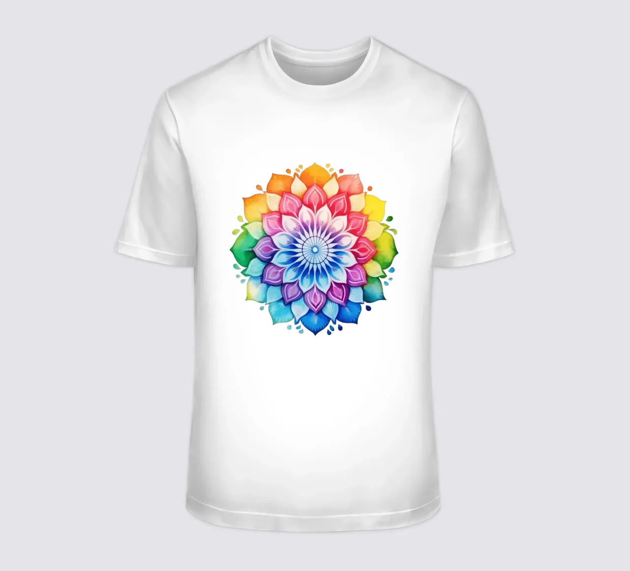 Mandala arcobaleno acquerellato t-shirt da Spiritual Touch