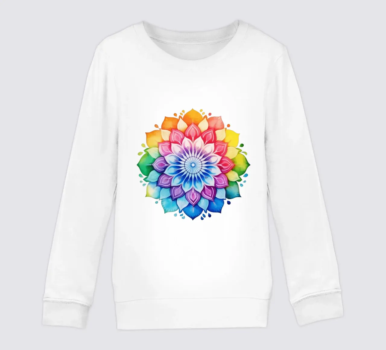 Mandala arcobaleno acquerellato felpa bambino da Spiritual Touch