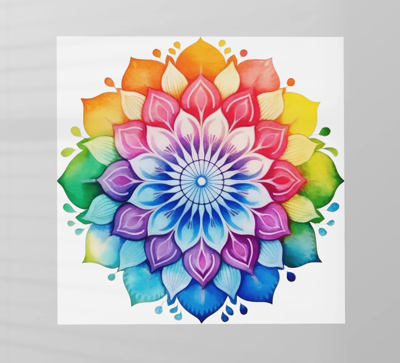 Mandala arcobaleno acquerellato pellicola backlit da Spiritual Touch