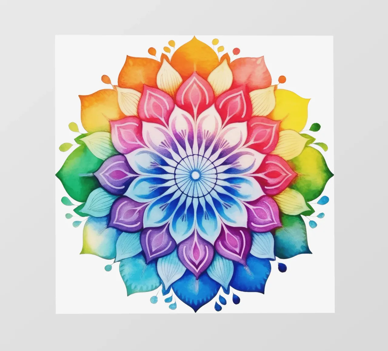 Mandala arcobaleno acquerellato pellicola backlit da Spiritual Touch