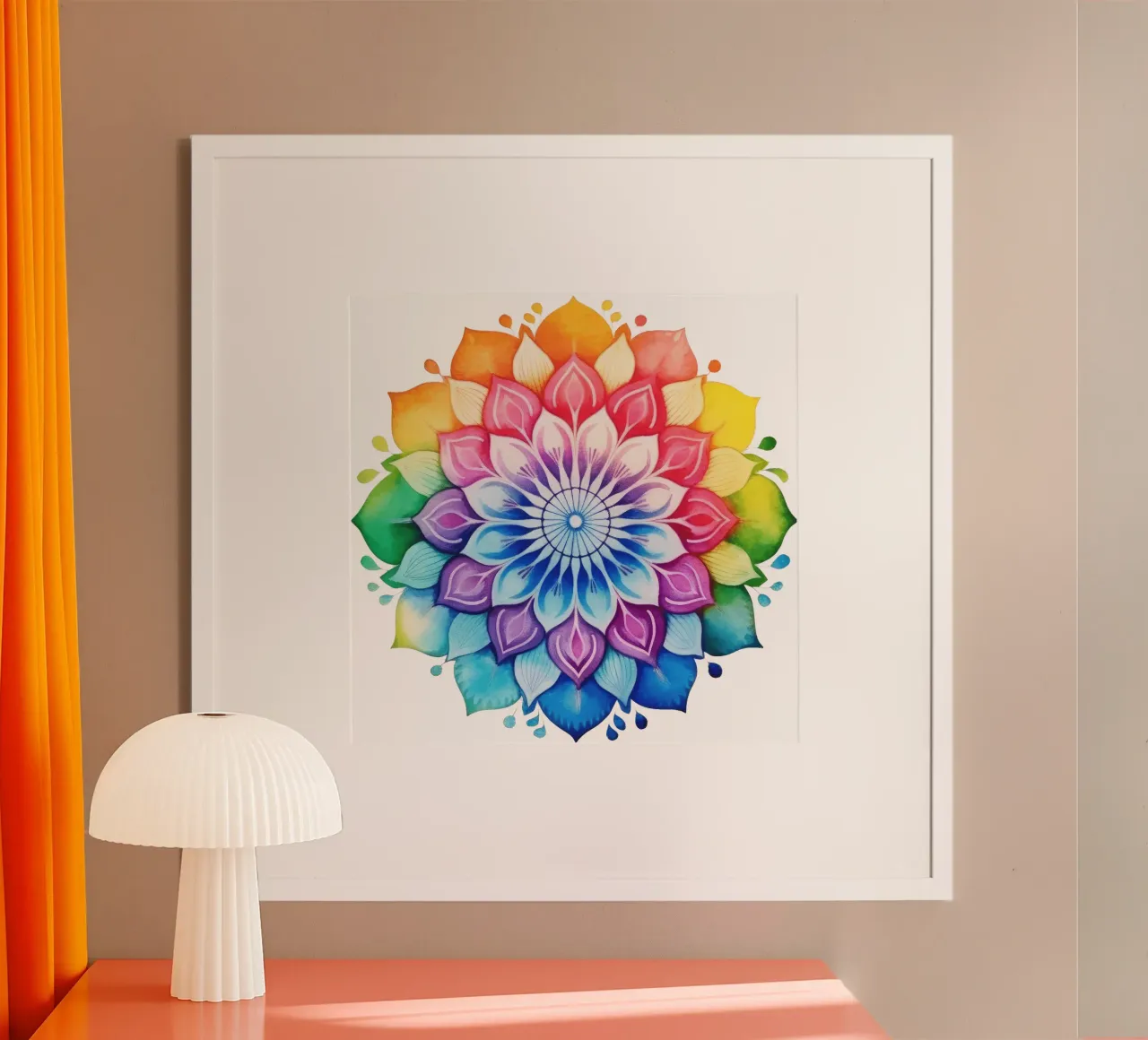 Mandala arcobaleno acquerellato carta hahnemühle da Spiritual Touch