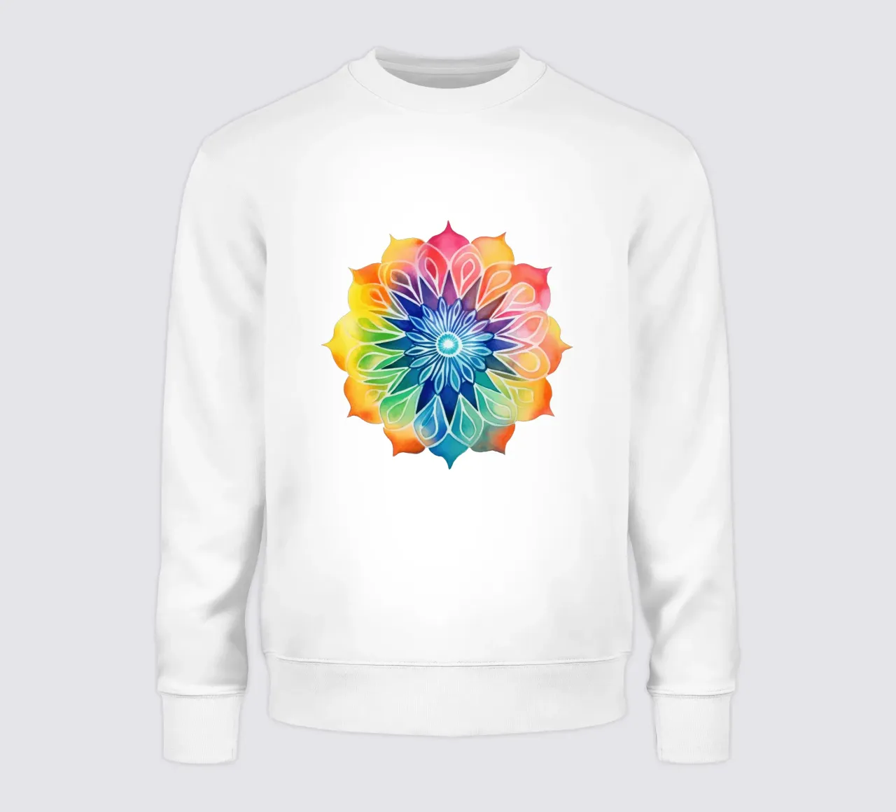 Mandala arcobaleno acquerellato felpa da Spiritual Touch