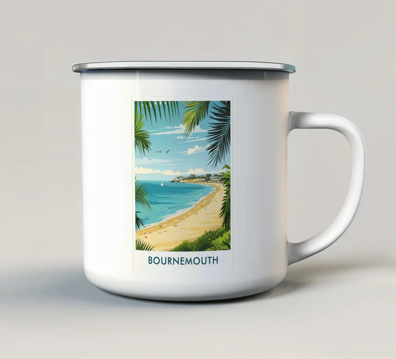 Bournemouth Beach in Bournemouth City England tazza in smalto da Travelstudio