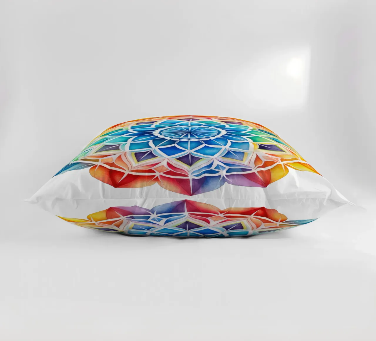 Mandala arcobaleno acquerellato cuscino da Spiritual Touch