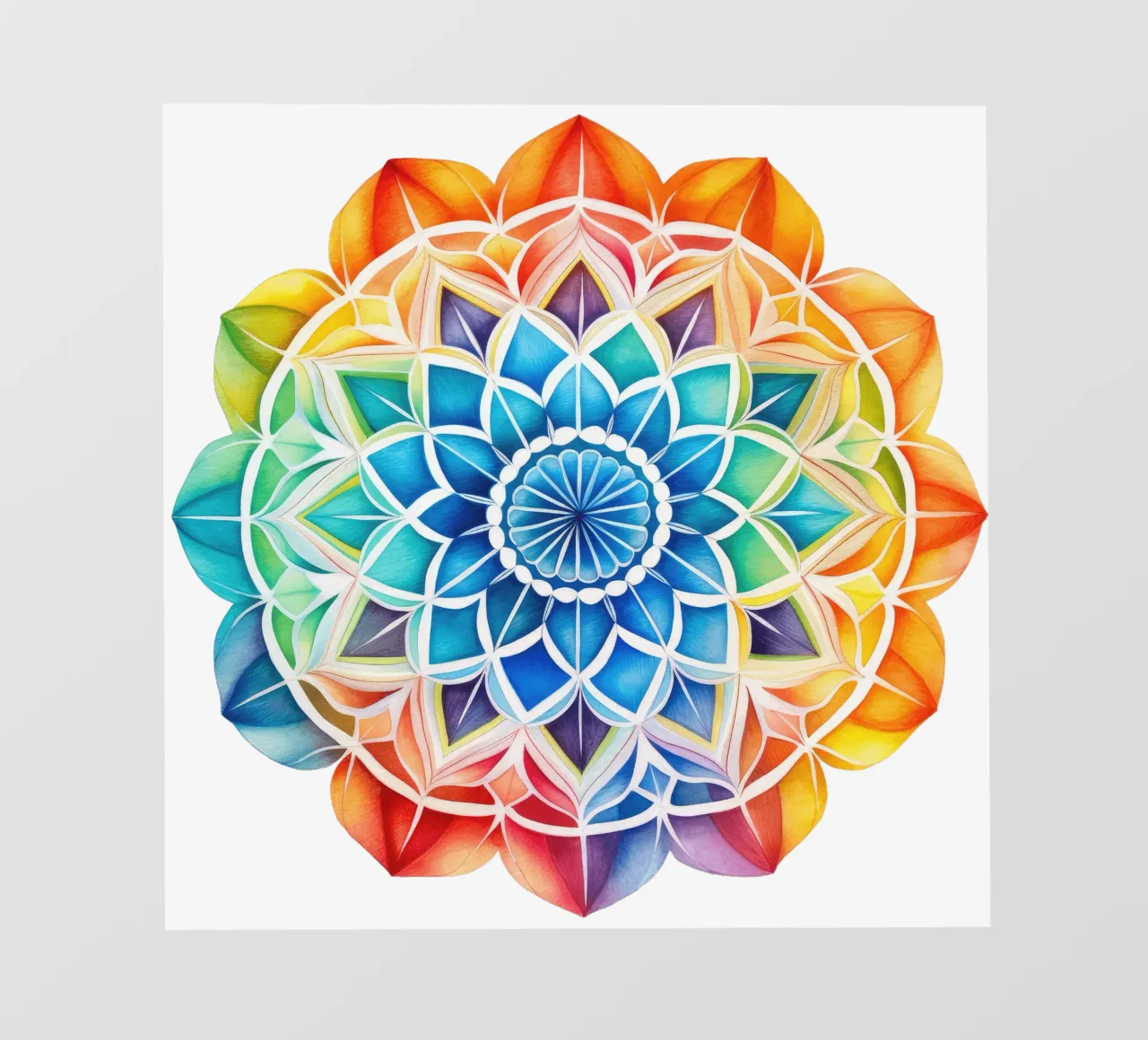 Mandala arcobaleno acquerellato telo in pvc da Spiritual Touch