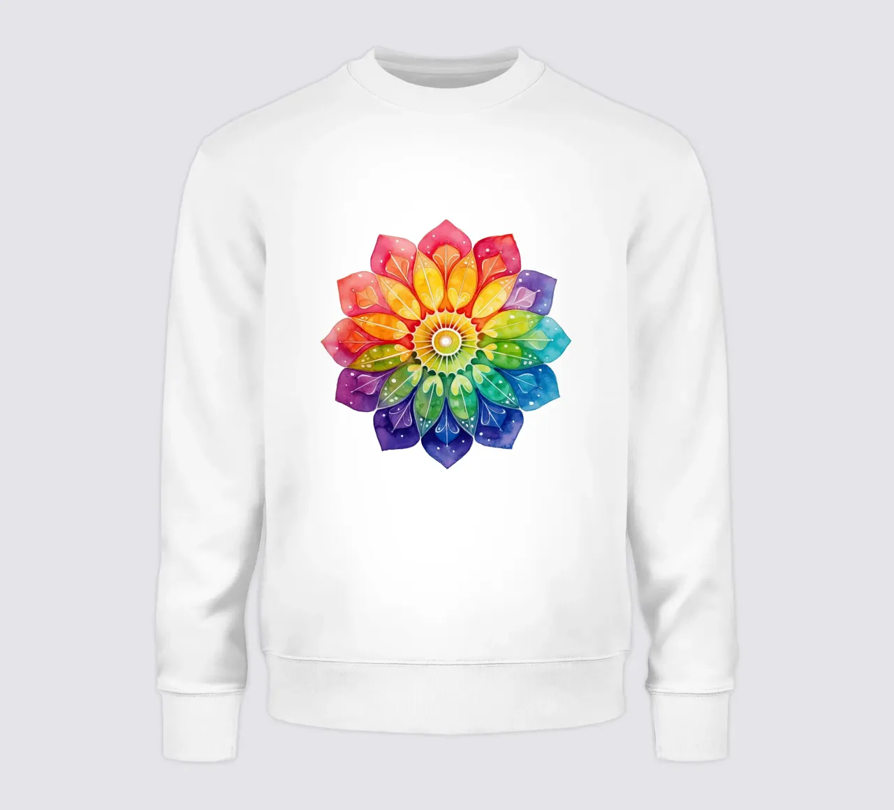 Mandala arcobaleno acquerellato felpa da Spiritual Touch