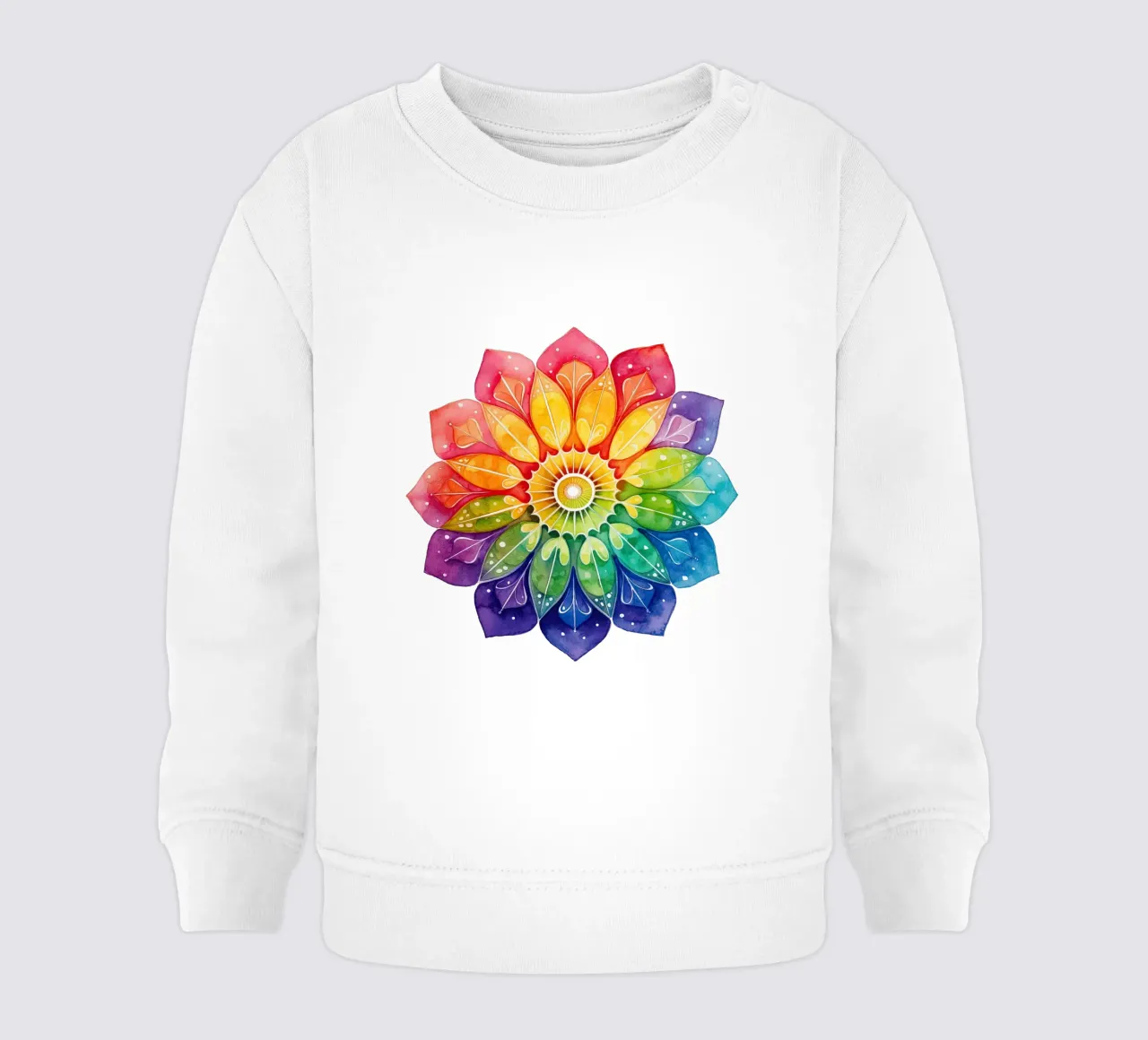 Mandala arcobaleno acquerellato felpa neonato da Spiritual Touch