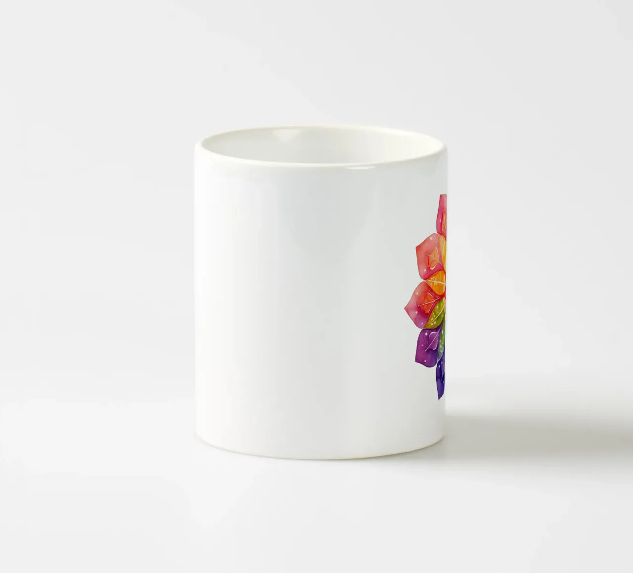 Mandala arcobaleno acquerellato tazza in ceramica da Spiritual Touch