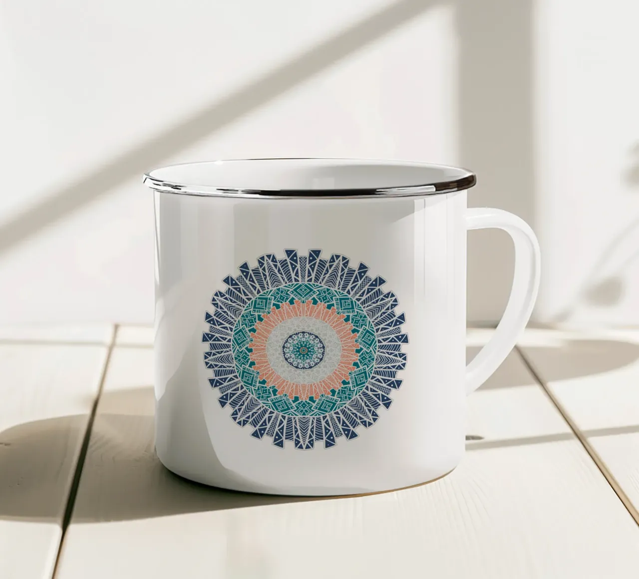 Mandala colorato tazza in smalto da Spiritual Touch