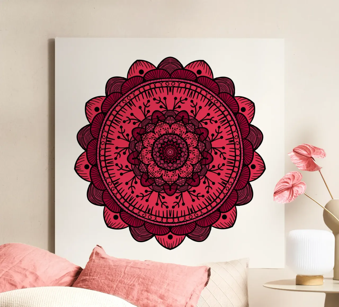 Mandala colorato tela con Cornice a cassetta da Spiritual Touch