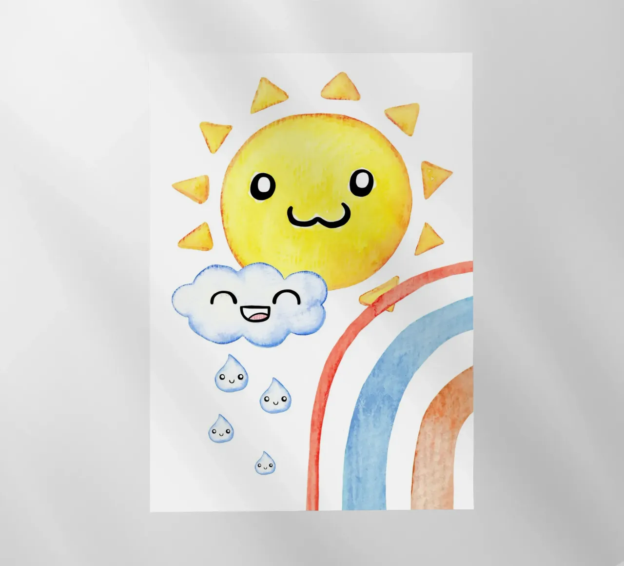 Sonne, Wolke und Regenbogen in Wasserfarbe pellicola backlit da BAINAI KIDS
