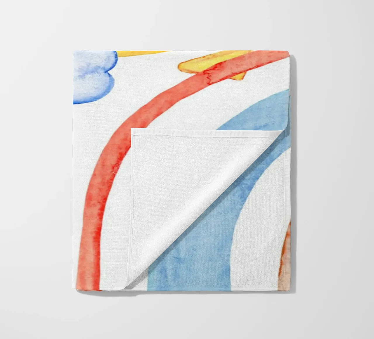 Sonne, Wolke und Regenbogen in Wasserfarbe telo mare da BAINAI KIDS