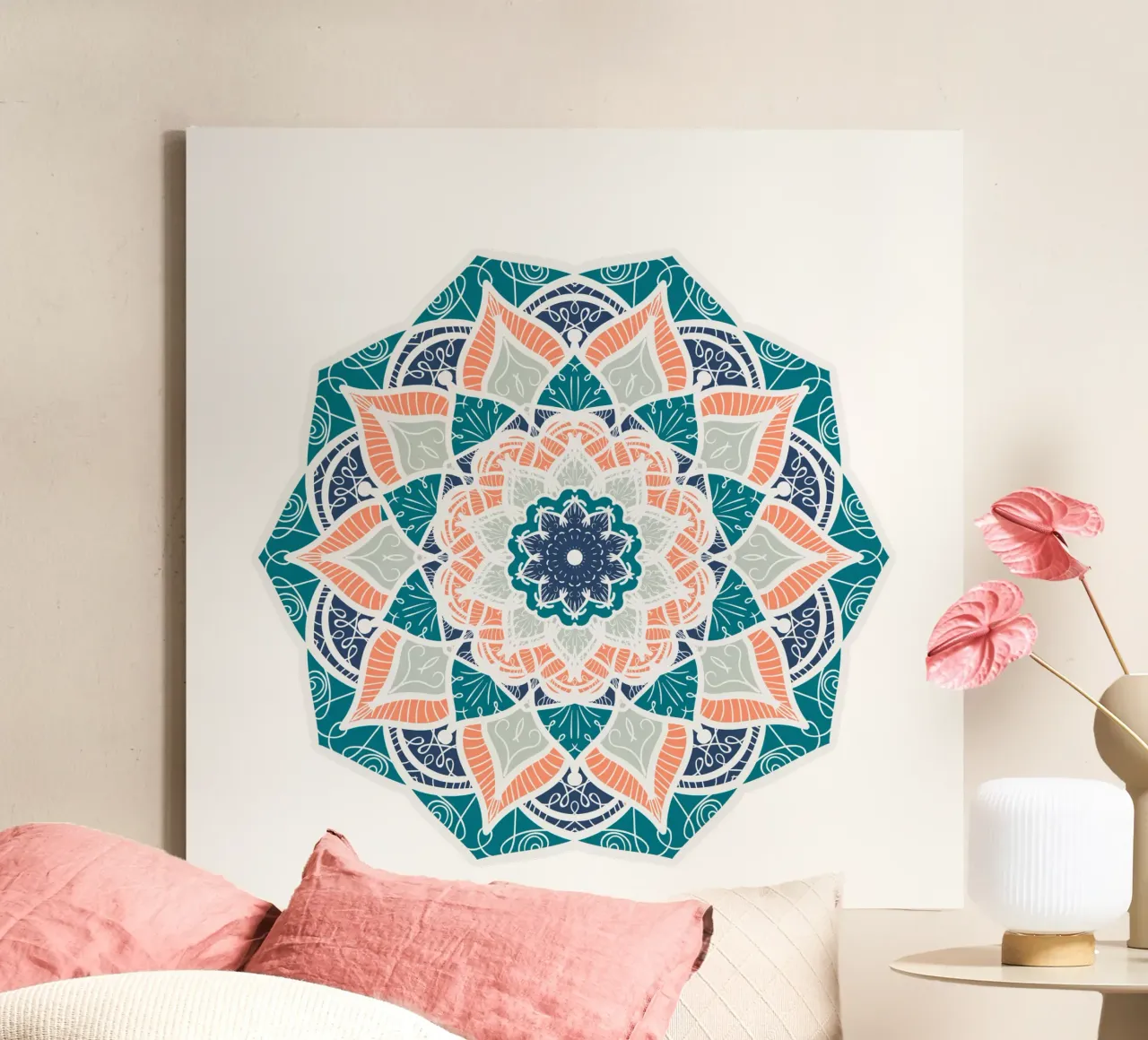 Mandala colorato tela con Cornice a cassetta da Spiritual Touch