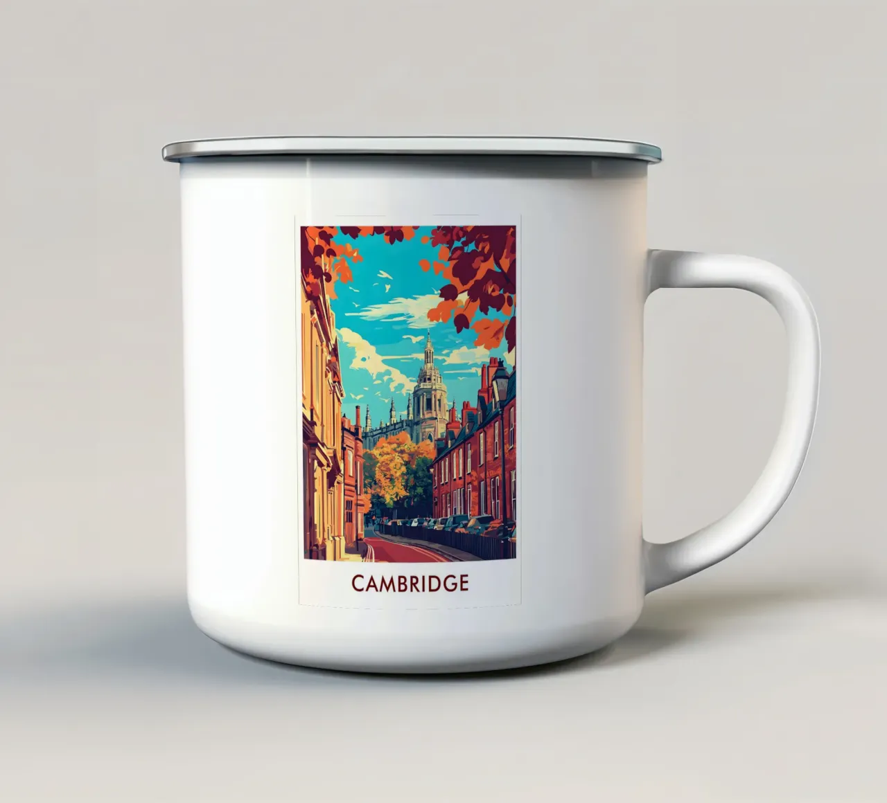 Cambridge City Emaille Tasse von Travelstudio