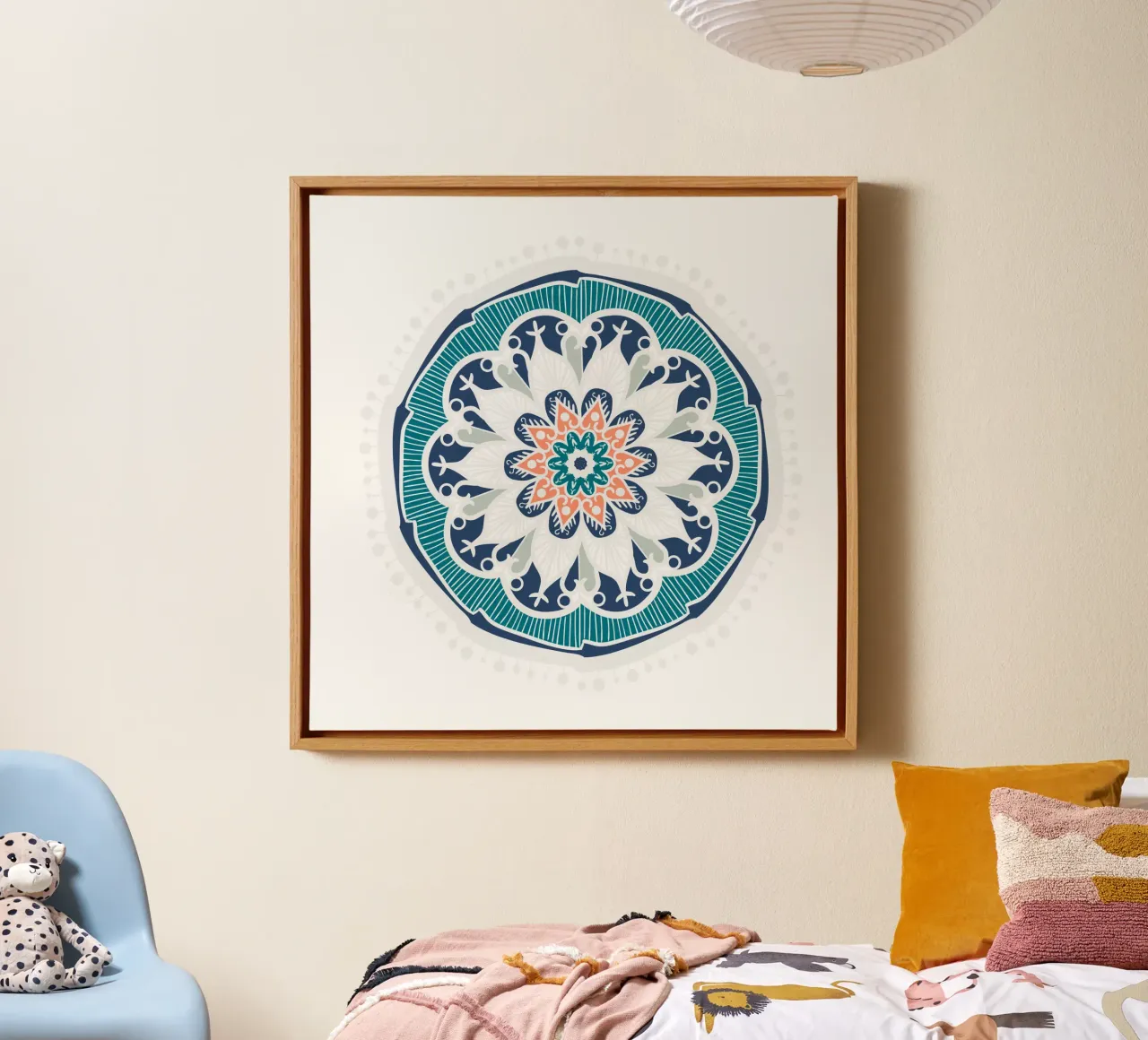 Mandala colorato tela con Cornice a cassetta da Spiritual Touch