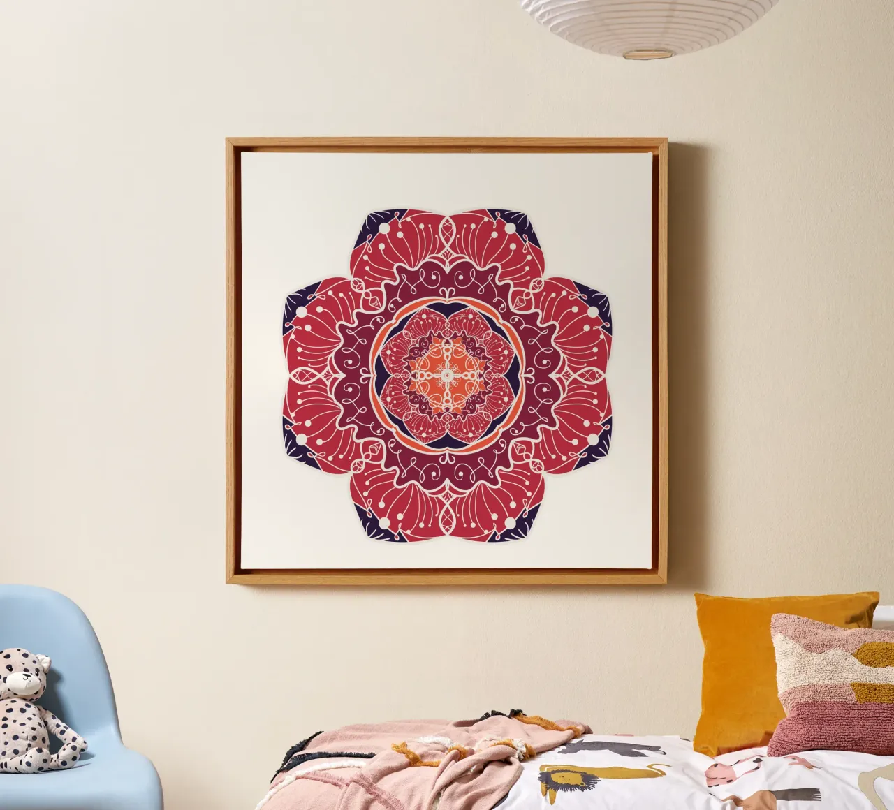 Mandala colorato tela con Cornice a cassetta da Spiritual Touch