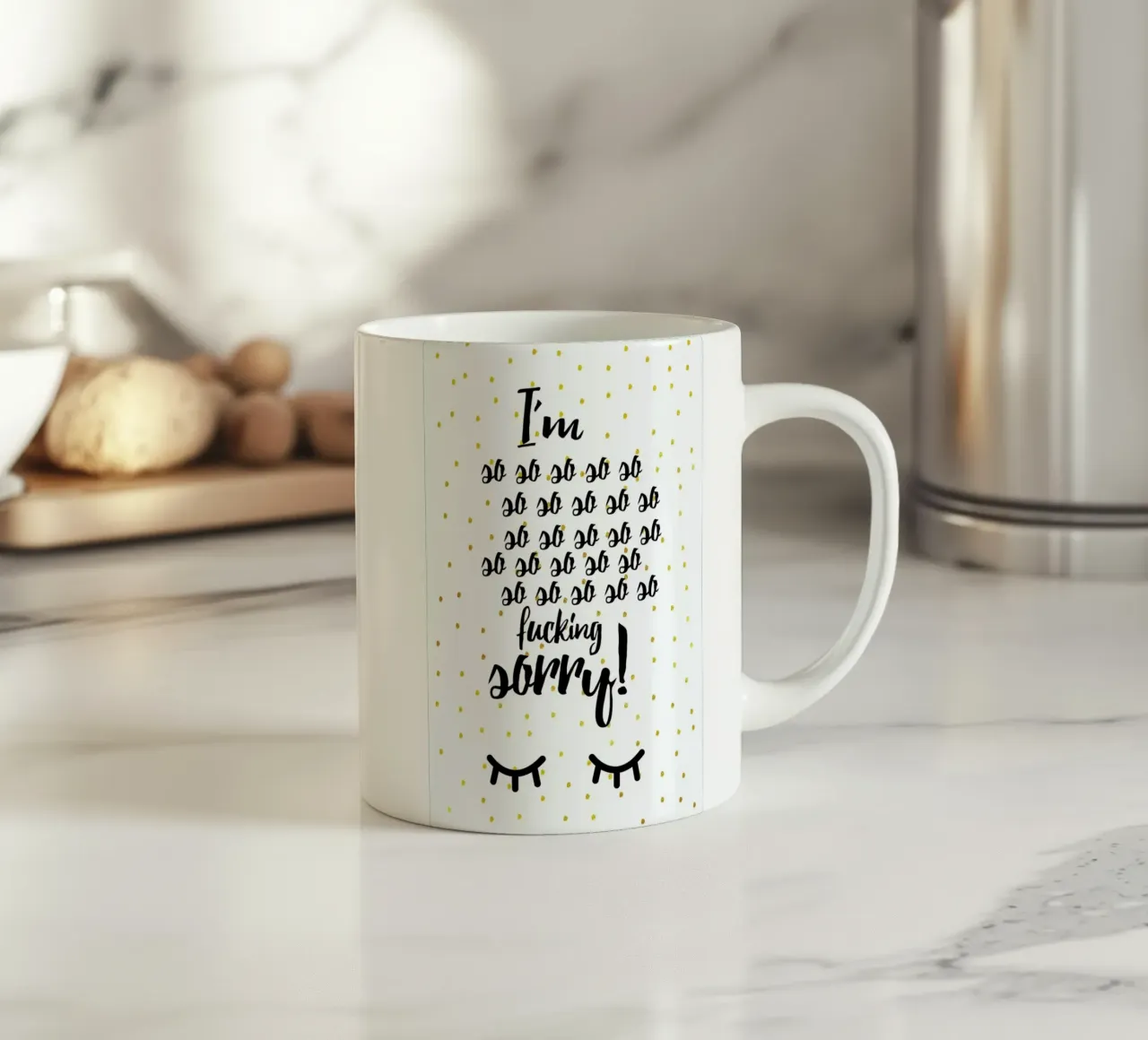 Sorry ceramic mug by Froilein Juno