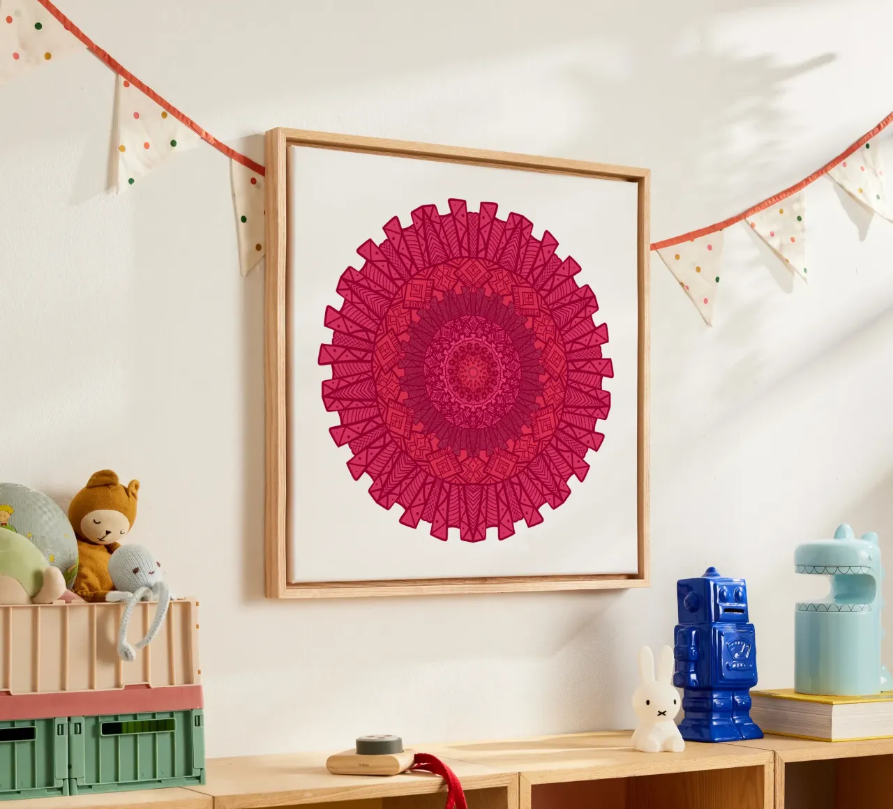 Mandala colorato tela con Cornice a cassetta da Spiritual Touch