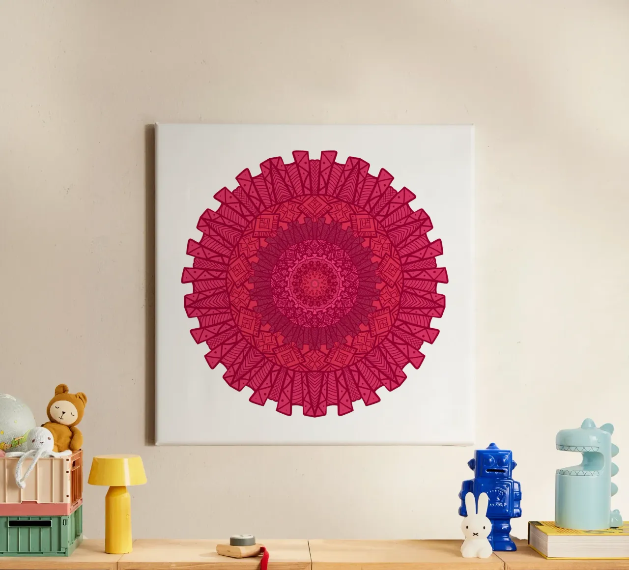 Mandala colorato tela con Cornice a cassetta da Spiritual Touch