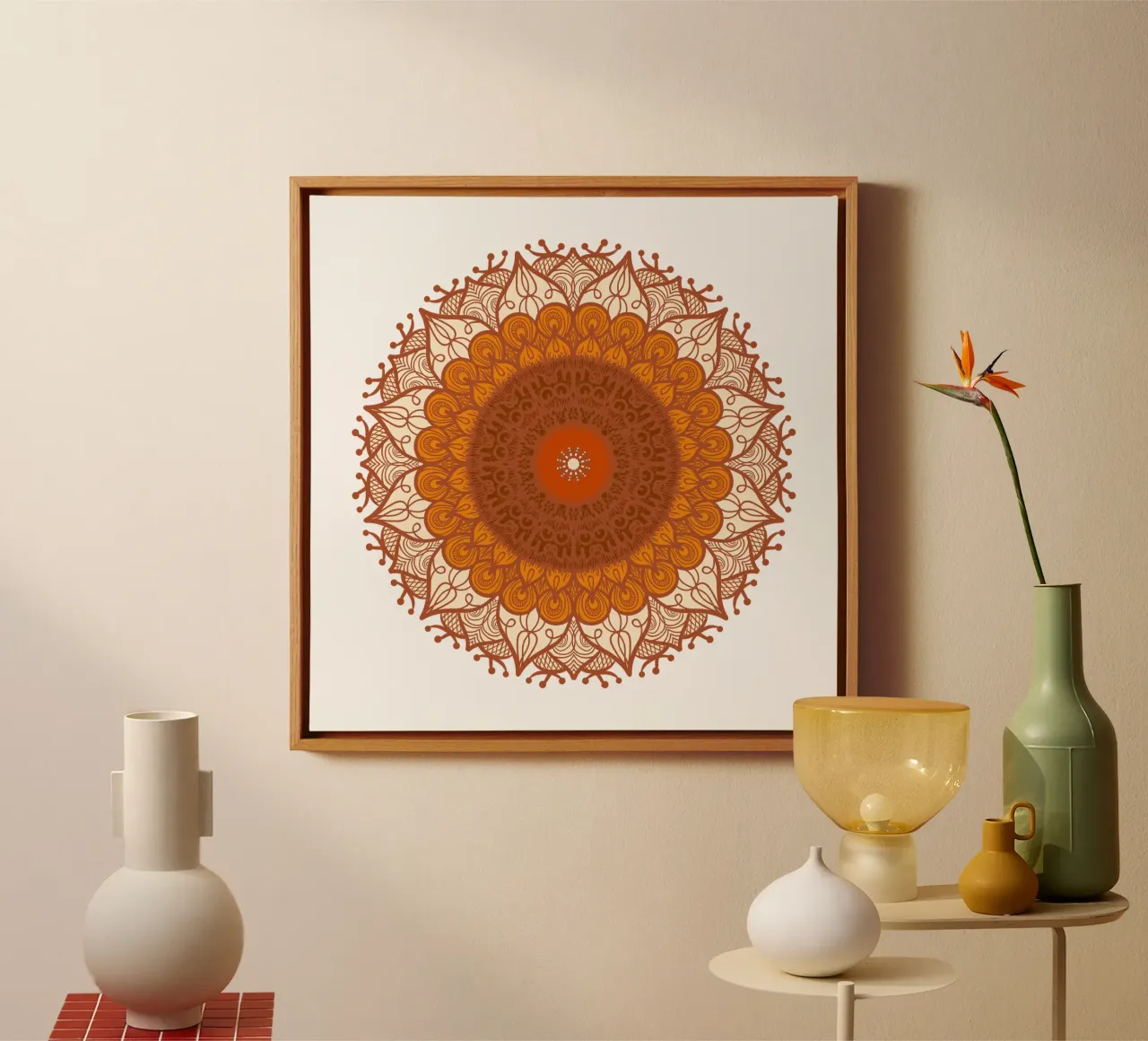 Mandala colorato tela con Cornice a cassetta da Spiritual Touch
