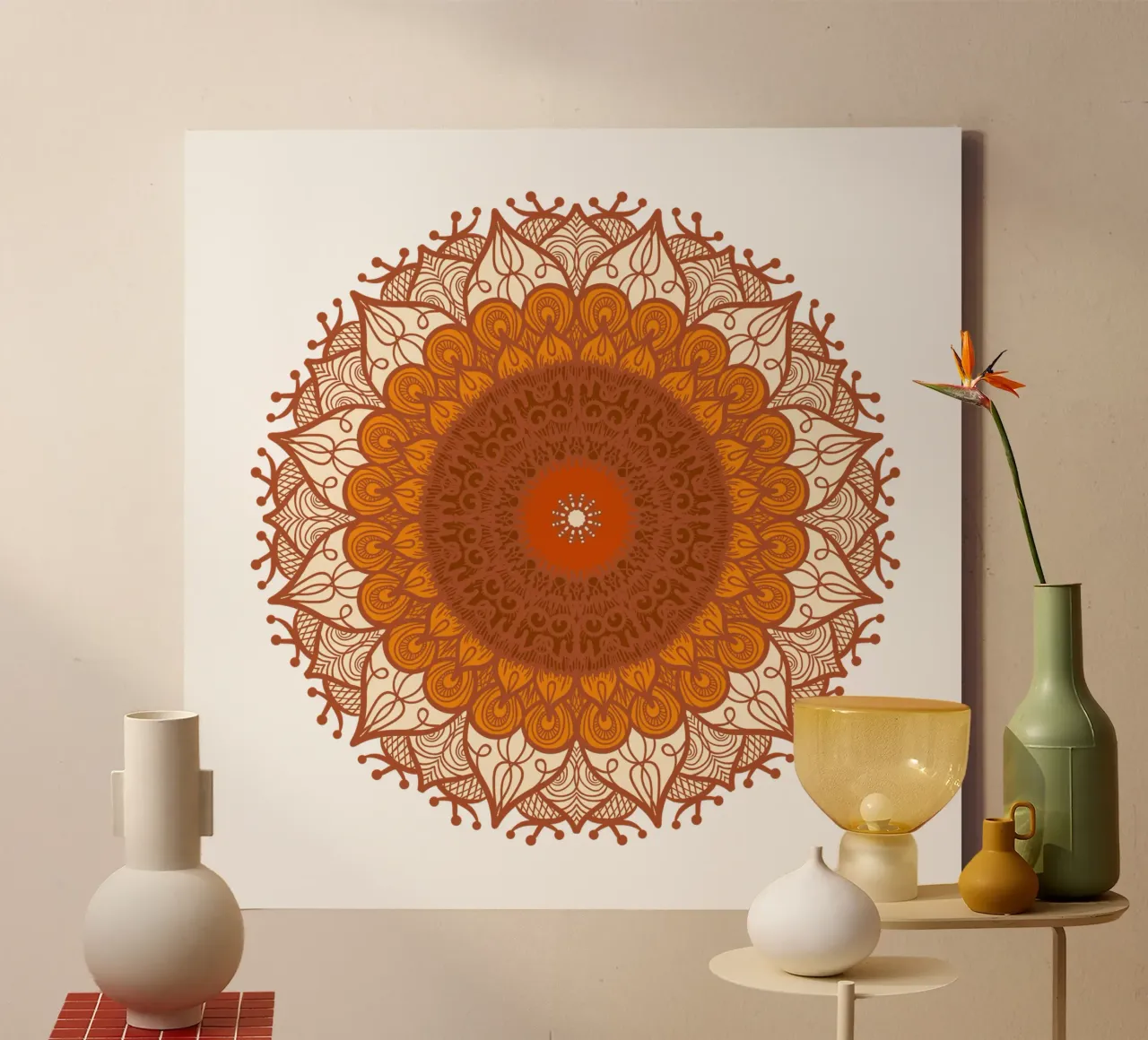 Mandala colorato tela con Cornice a cassetta da Spiritual Touch