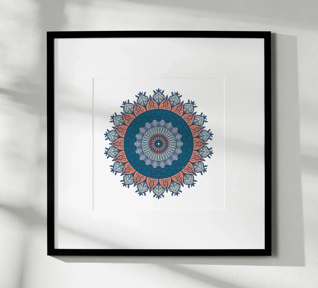 Mandala colorato poster con telaio in legno da Spiritual Touch