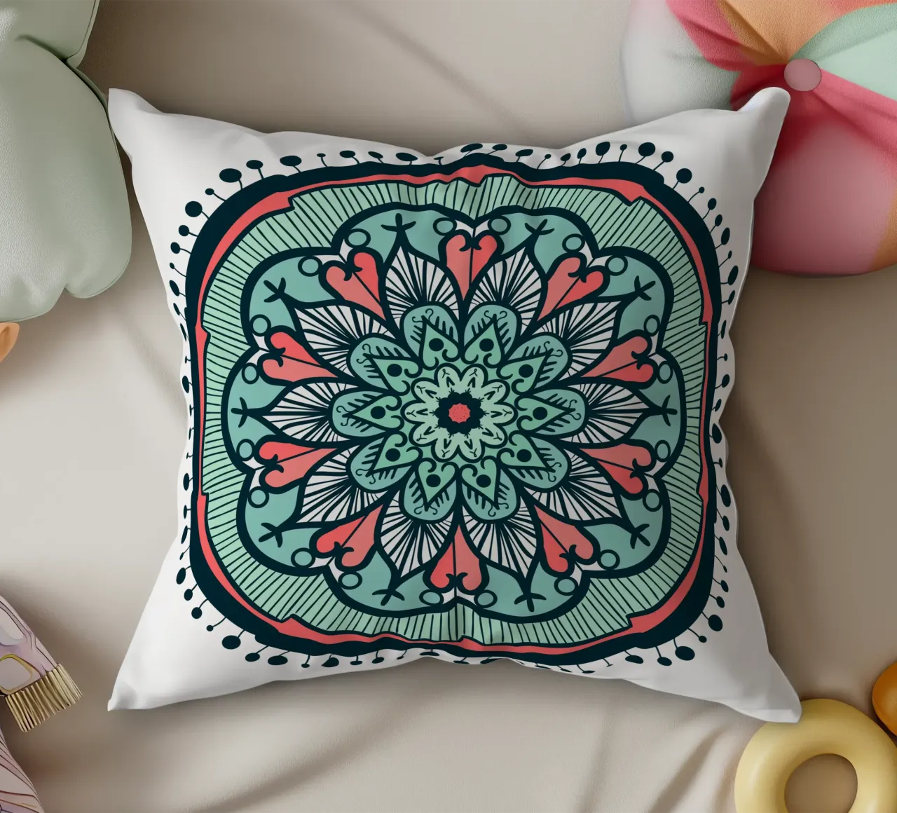 Mandala colorato cuscino da Spiritual Touch