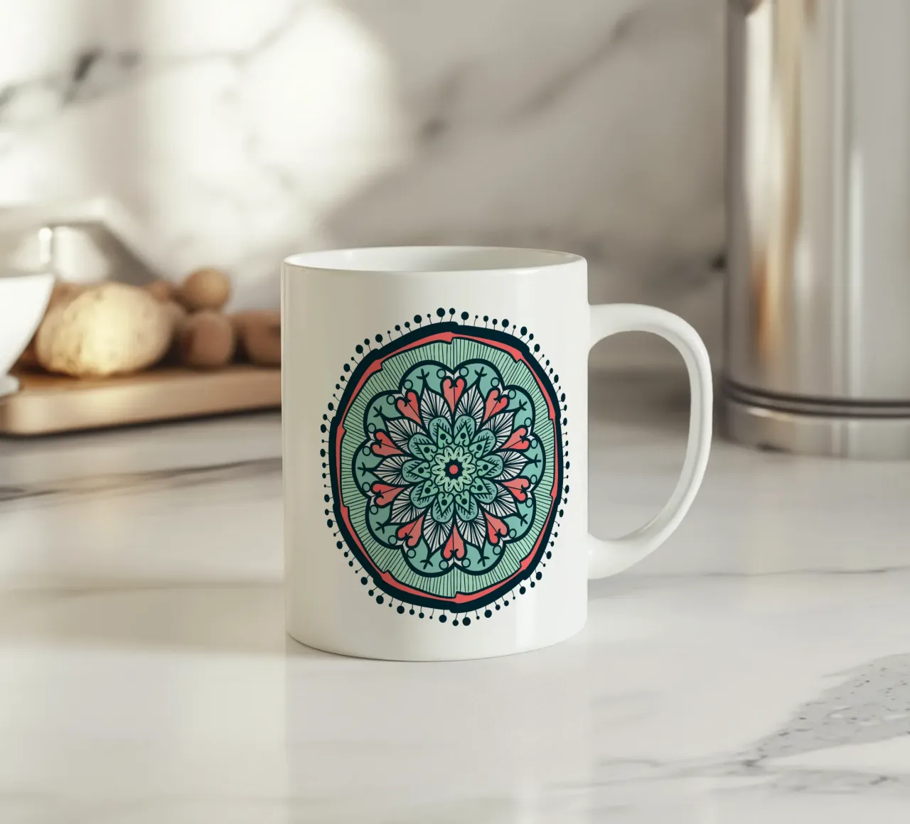 Mandala colorato tazza in ceramica da Spiritual Touch