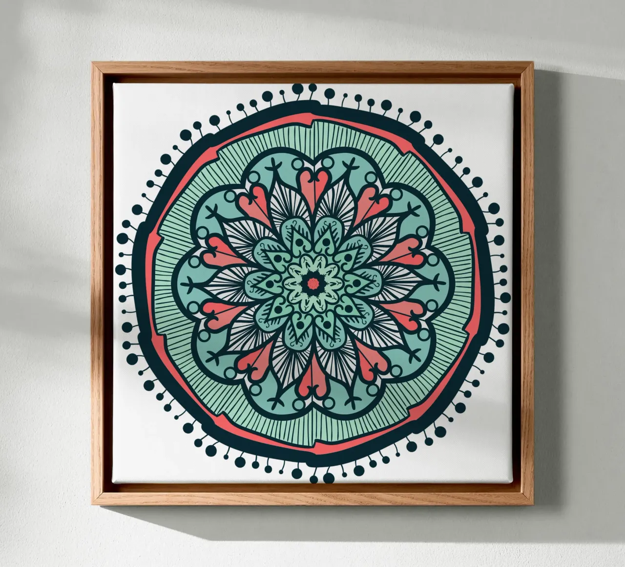 Mandala colorato tela con Cornice a cassetta da Spiritual Touch