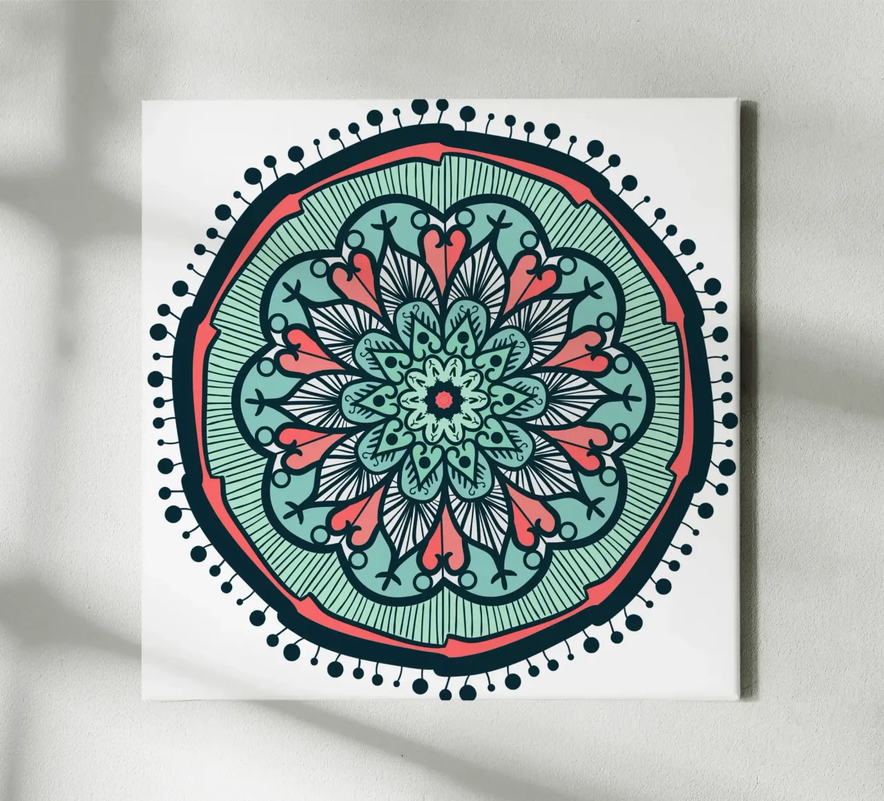 Mandala colorato tela con Cornice a cassetta da Spiritual Touch