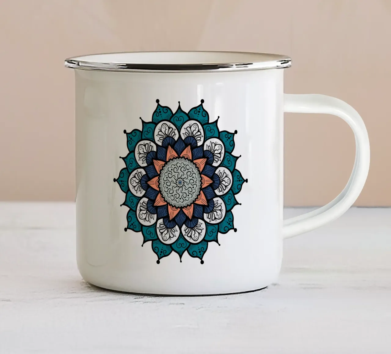 Mandala colorato tazza in smalto da Spiritual Touch