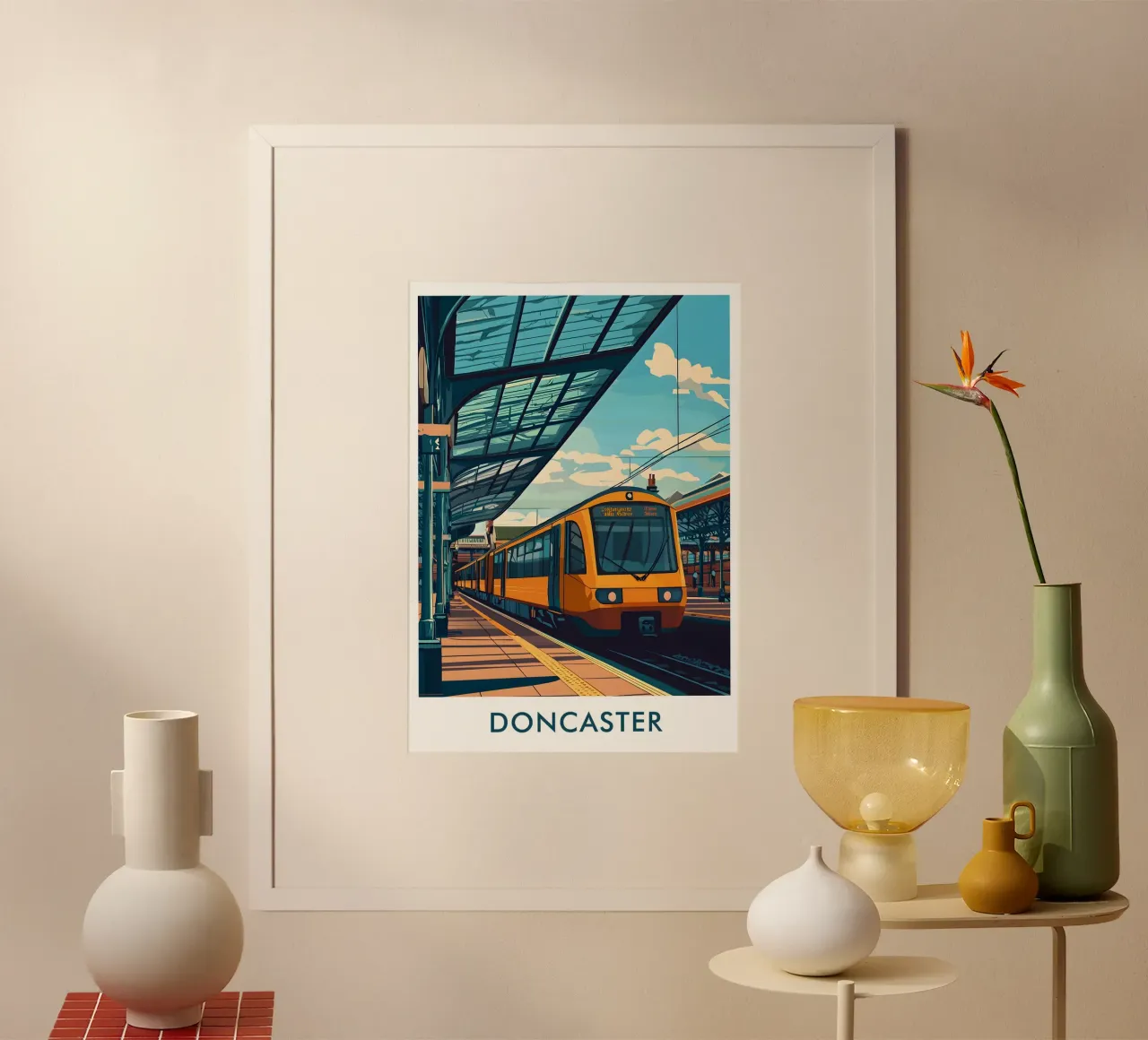 Doncaster Railway Station in Doncaster City England poster da Travelstudio