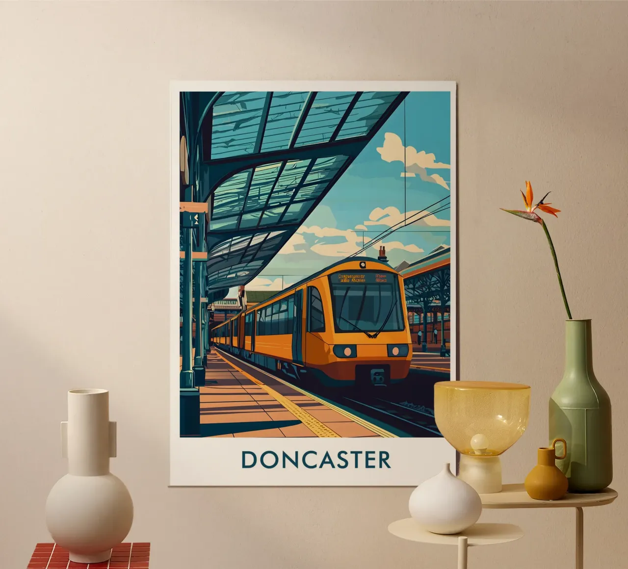 Doncaster Railway Station in Doncaster City England poster da Travelstudio