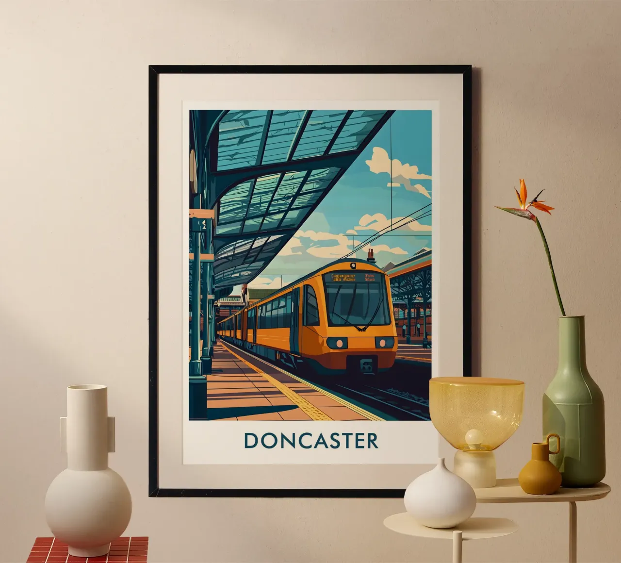 Doncaster Railway Station in Doncaster City England poster da Travelstudio