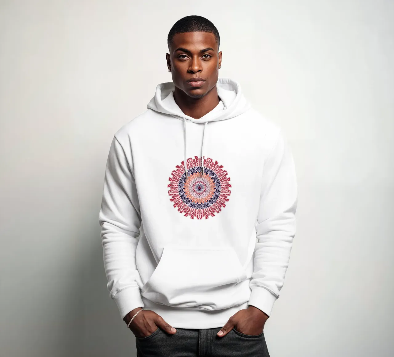 Mandala colorato felpa con cappuccio da Spiritual Touch