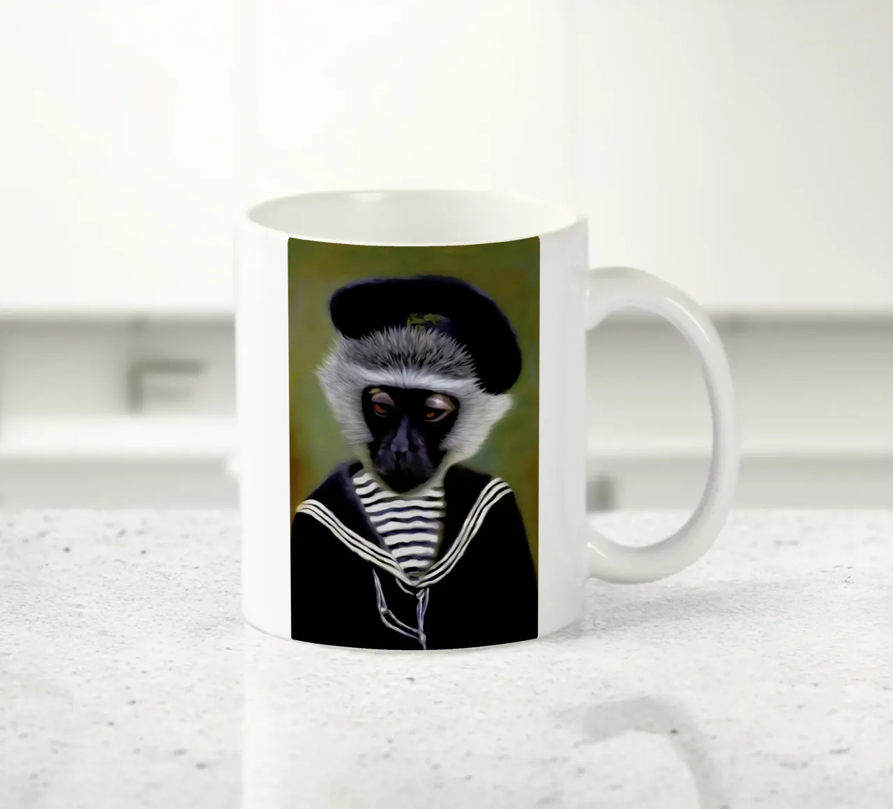The Sad Monkey tazza in ceramica da Tein Lucasson